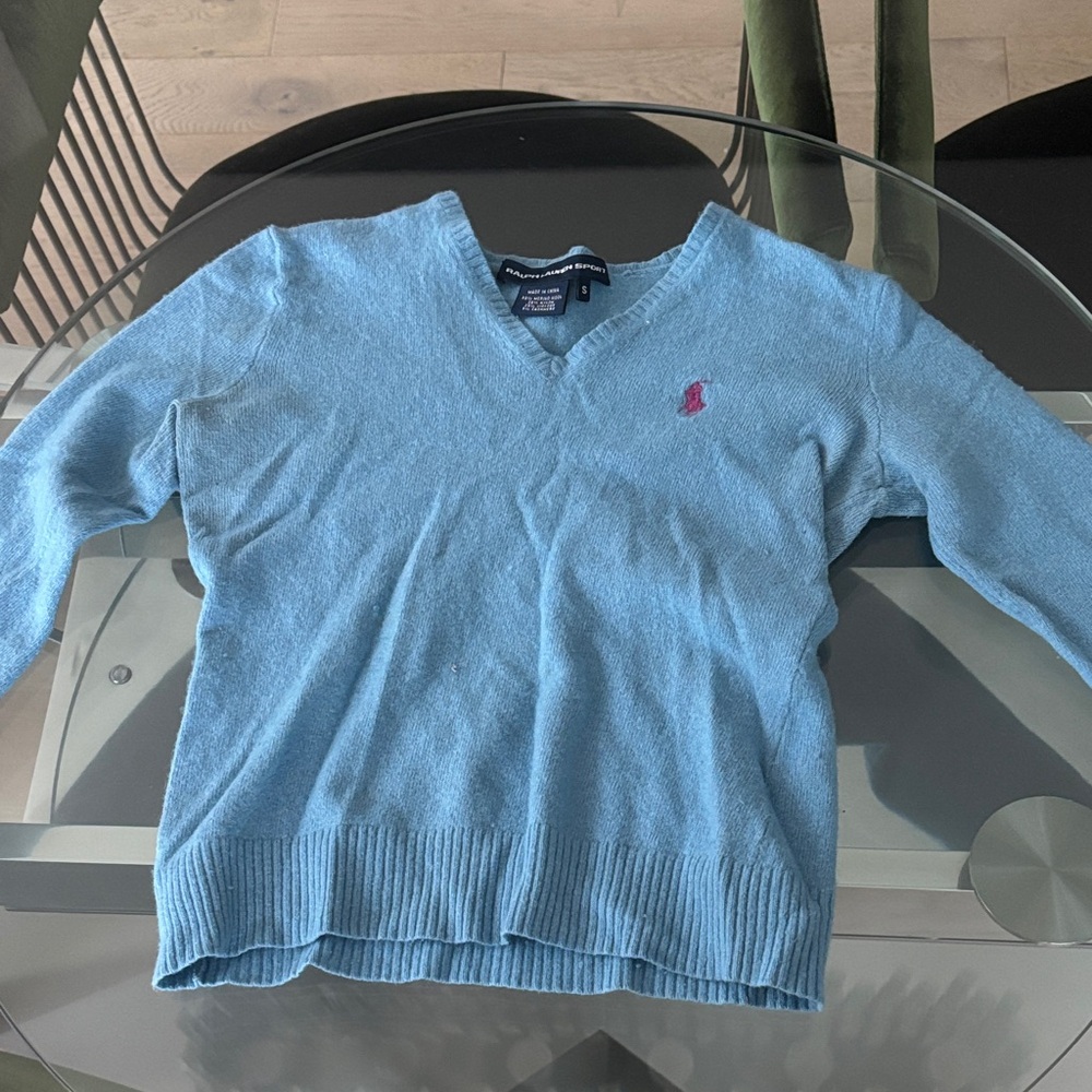 Ralph Lauren Light Blue V-Neck Sweater